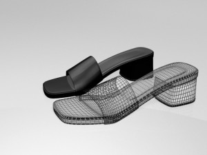 square-toe slide sandals 01 3D 모델