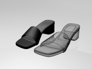 square-toe slide sandals 01 3D 모델