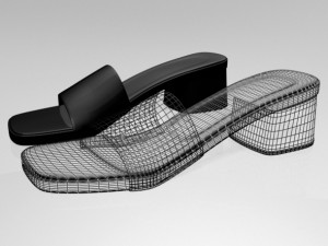 square-toe slide sandals 01 3D 모델
