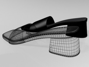 square-toe slide sandals 01 3D 모델