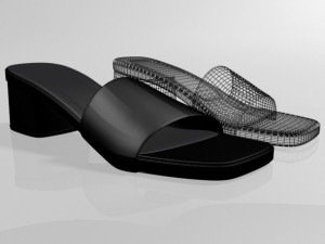 square-toe slide sandals 01 3D 모델