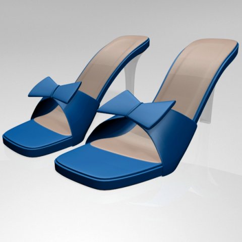 square-toe faux-bow stiletto sandals 01 3D 模型 .c4d .max .obj .3ds .fbx .stl .blend 