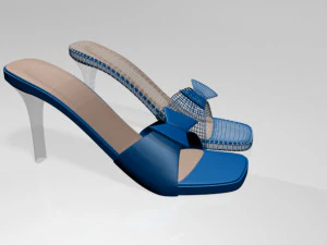 Square-toe faux-bow stiletto sandals 01 3D Model