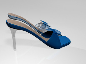 square-toe faux-bow stiletto sandals 01 3D 模型