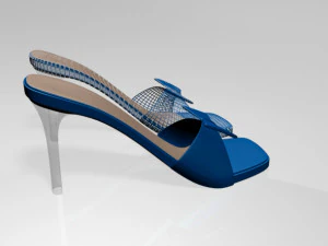 Square-toe faux-bow stiletto sandals 01 3D Model
