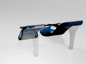Square-toe faux-bow stiletto sandals 01 3D Model