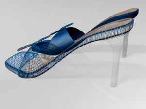 Square-toe faux-bow stiletto sandals 01 3D Model