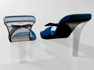 Square-toe faux-bow stiletto sandals 01 3D Model