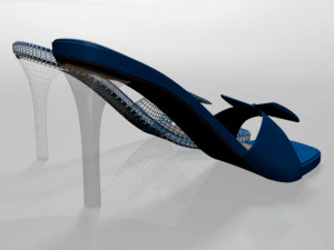 Square-toe faux-bow stiletto sandals 01 3D Model