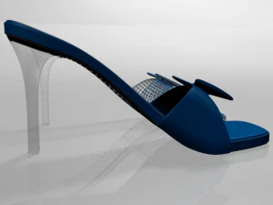 Square-toe faux-bow stiletto sandals 01 3D Model