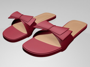 double-bow slide sandals 01 3D Model