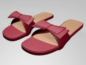 Босоніжки з подвійним бантом 01 3D Модель