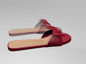 Double-bow slide sandals 01 3D Model