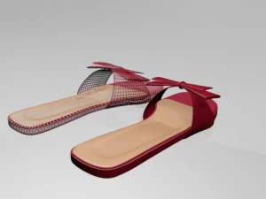 Double-bow slide sandals 01 3D Model