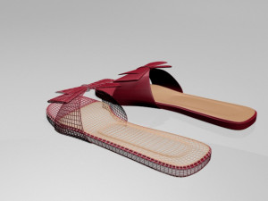 Double-bow slide sandals 01 3D-Modell