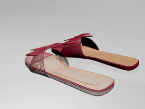 Double-bow slide sandals 01 3D Model