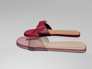 Double-bow slide sandals 01 3D-Modell