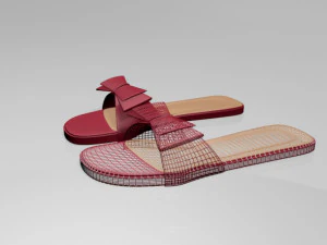 Double-bow slide sandals 01 3D Model