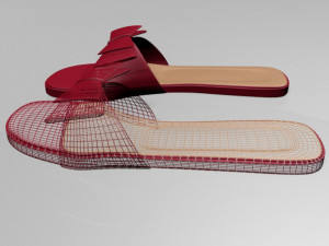 Double-bow slide sandals 01 3D-Modell