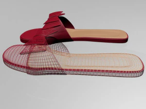 Double-bow slide sandals 01 3D Model