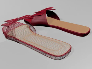 Double-bow slide sandals 01 3D Model