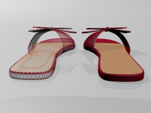 Double-bow slide sandals 01 3D-Modell