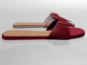 Double-bow slide sandals 01 3D-Modell