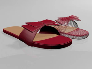 Double-bow slide sandals 01 3D Model