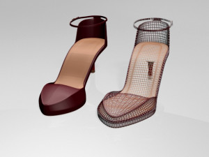 pointy-toe ankle-strap high-heel sandals 01 3D-Modell