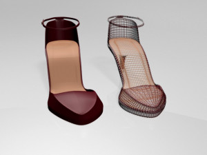 pointy-toe ankle-strap high-heel sandals 01 3D-Modell