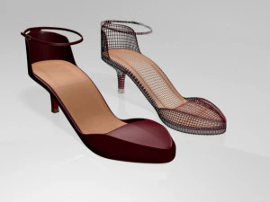 Pointy-toe ankle-strap high-heel sandals 01 3D Model