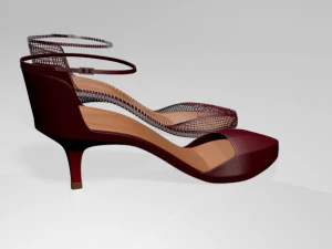 Pointy-toe ankle-strap high-heel sandals 01 3D Model