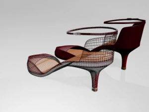 Pointy-toe ankle-strap high-heel sandals 01 3D Model