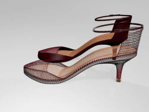 Pointy-toe ankle-strap high-heel sandals 01 3D Model