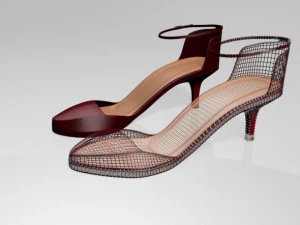 Pointy-toe ankle-strap high-heel sandals 01 3D Model