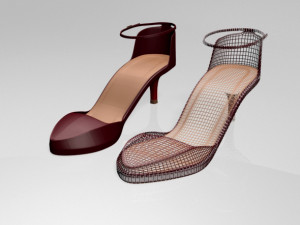 pointy-toe ankle-strap high-heel sandals 01 3D-Modell