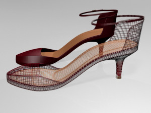 pointy-toe ankle-strap high-heel sandals 01 3D-Modell
