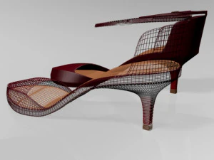 Pointy-toe ankle-strap high-heel sandals 01 3D Model