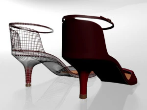 Pointy-toe ankle-strap high-heel sandals 01 3D Model