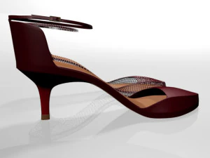 Pointy-toe ankle-strap high-heel sandals 01 3D Model