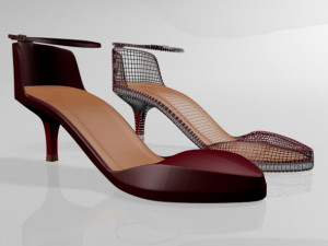 pointy-toe ankle-strap high-heel sandals 01 3D-Modell