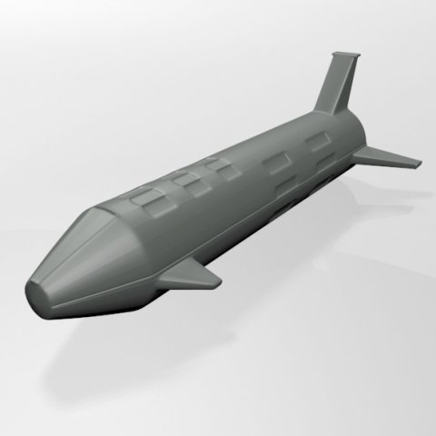 spaceship 01 3D Model .c4d .max .obj .3ds .fbx .stl .blend 