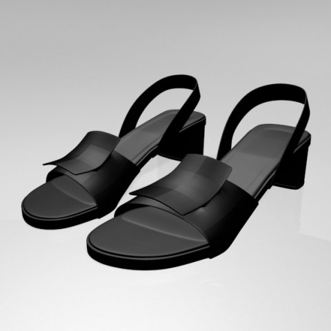 round-toe chunky-heel sandals 01 Modèle 3D .c4d .max .obj .3ds .fbx .stl .blend 