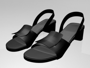 round-toe chunky-heel sandals 01 3D Model