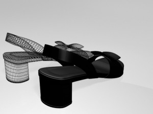 round-toe chunky-heel sandals 01 Modèle 3D