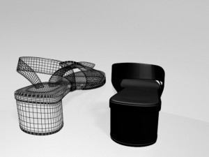 round-toe chunky-heel sandals 01 Modèle 3D