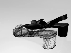 Round-toe chunky-heel sandals 01 3D Model