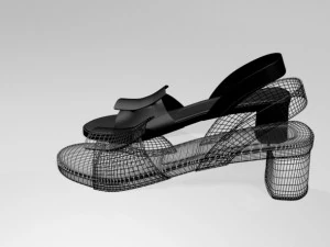 Round-toe chunky-heel sandals 01 3D Model