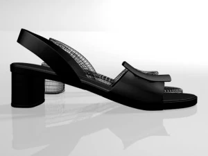 Round-toe chunky-heel sandals 01 3D Model