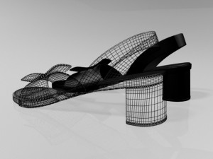 round-toe chunky-heel sandals 01 Modèle 3D